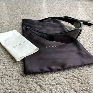 100% Authentic GUCCI GG1651S RIMLESS SHIELD SUNGLASSES IN BLACK‎